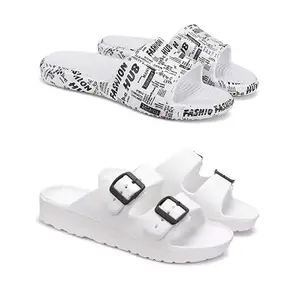 Lightweight Classic Clogs || Sandals with Slider Adjustable Back Strap for Men-Combo(2)-3104-3113-10 White(COMBO(2)-3104-3113-10_BZ)