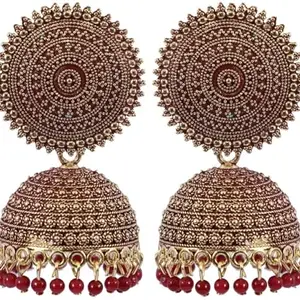 Fashion Latest Stylish Traditional Antique Jhumki Earrings for Women & Girls Sterling SJhumki Earring RS_0_Jhumka-mrn