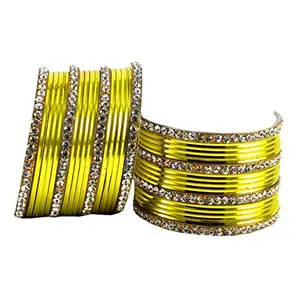 Vidhya Kangan Yellow Stone Brass Bangle ban1543-2.4