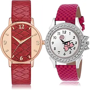 NEUTRON Present Analog Red and White Color Dial Women Watch - GM399-G128 (Pack of 2)