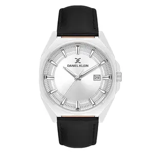 Daniel Klein Leather Silver Dial Premium Men's Analog Watch - DK.1.13752-1