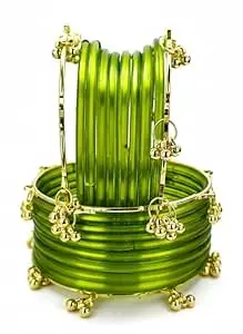 Glass Bangle Premium Glass Bangles Set with Ghungroo For Women|Trendy Kashmiri Bangles|Kangan Set For Women|Kanch Ki Chudiya Set Girls|Trendy Bangle For Gift|Wedding & Parties - Set Of 12