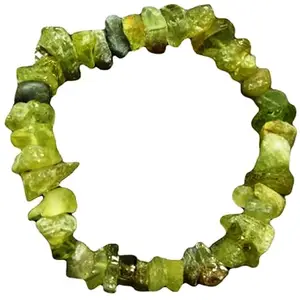 RRJEWELZ Natural Chrysoberyl 6-12mm Uncut Tumble Shape Rough Cut Beads 7 Inch Stretchable Bracelet For Men & Women. Unisex Bracelet For Healing, Meditation, Prosperity, Gift & Luck|STBR_RR_02693_7.0