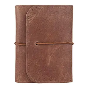 Men Brown Pure Leather RFID Card Holder 5 Card Slot 0 Note Compartment Saiqa1019