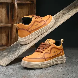 WOAKERS Mens Synthetic Leather Comfortable and Stylish Casual Shoes (Tan, 6) (WW2)