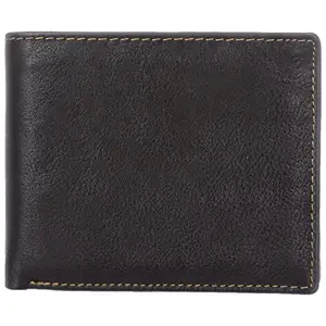 BLU WHALE Classic Pure Leather Black Men's Wallet