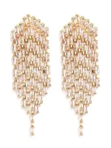 KARATCART Gold-Plated Contemporary Gold Drop Earrings for Women (33038668)
