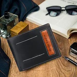 Dezire Crafts Men's Tan Artificial Leather Wallet Regular Size (7 Card Slots,Black)