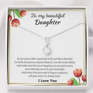 FABUNORA Unique Meaningful Gift For Daughter - 925 Sterling Silver Pendant With Certificate of Authenticity and 925 Stamp(White Gold Finish)