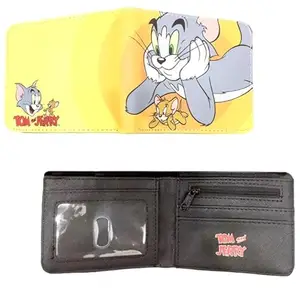 RV Mart Cartoon Tom Jerry Stylish Printed Design Purse PU Leather Wallet for Kids Men & Boys D1