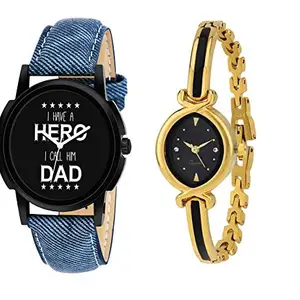RPS FASHION WITH DEVICE OF R Analogue Boys' & Girls' Watch (Black Dial Blue Colored Strap) (Pack of 2)