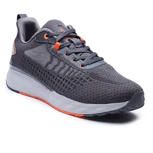 Action Athleo ATG-770 Men's Dark Grey & Orange Mesh Breathable/Lightweight/Comfort/Walking/Gym/Outdoor/Trendy Running Shoe