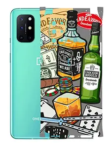 AtOdds - OnePlus 8T Mobile Back Skin Rear Screen Guard Protector Film Wrap (Coverage - Back+Camera+Sides) (Wine Graffiti)