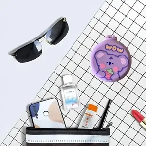 Portable Mini Hair Brush with Mirror, Cute Design, Detangling Hair Comb Foldable Travel Mirror Hair Brushes, Pocket mirror for daily styling and touchup