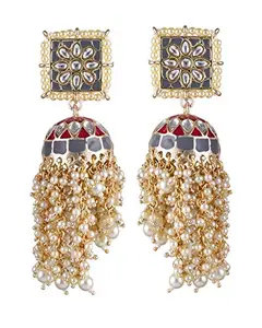 Chooseberry The Royal Bride Collection Gold Plated Meenakari Wedding Jhumka Earrings for Women and Girls