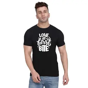 ALLEN BLACK Men's Round Neck T-Shirt,Men's T-Shirt ounge Wear (GRR_ T-Shirt_ S_236_BZR) Black