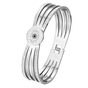MYKI Eloquent Sansational Evil Eye Diamond Kada Bracelet For Women & Girls