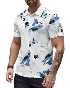 HOLDIT Polo Neck Graphic Print Half Sleeve Cotton Men's T-Shirt (H-T8-White-S)