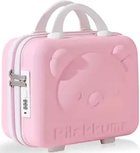 Nilzone Portable Makeup Travel Case Hand Luggage 12 Inch, Pressure-Proof ABS Carrying Makeup Case Suitcase with Elastic Band, Small Hard Shell Cosmetic Case for Travel Camping Women Girl (Style-03)