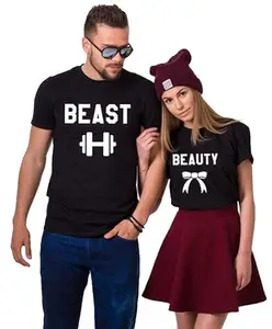 Young Trendz Typographic Couple-Printed T-Shirts | for Boyfriend Girlfriend and Husband Wife | Round Neck Regular Fit (X-Large) Black