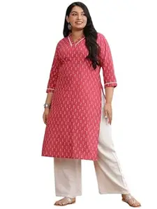 Luvkush Enterprise Women's Rayon Printed Straight Kurti with Pant Set