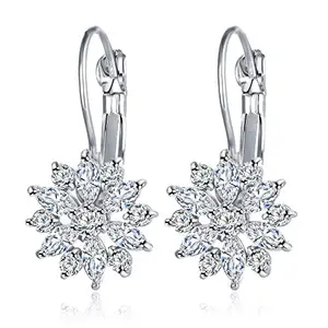Shining Diva Fashion Italian Designer Collection Clip-On Earrings for Women (Silver)(9744er)