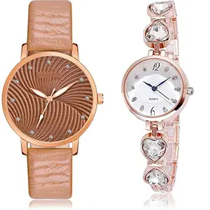 NEUTRON Formal Analog Brown and White Color Dial Women Watch - GM383-G443 (Pack of 2)