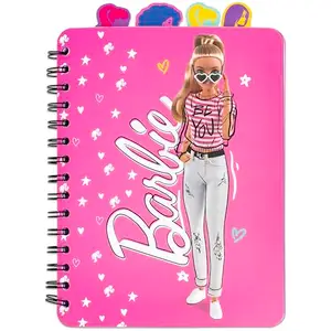 Inkology: 4 Tab Journal: Barbie - 160 Dot Pages, Fashion Themed Spiral Notebook, 4 Stylish Character Dividers, Writing-Notes-Dreams-Doodles, Kids 3+