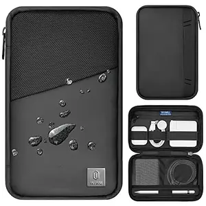 TEASTAR Electronics Organizer Bag Waterproof Travel Organizer Bag Electronics Accessories Pouch Bag Cable Storage Bag Portable Carrying Case for Cable Hard Drives Charger Phone Power Bank SD Card Pencil Black
