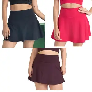 Manvi Fashion Hub Girl's/Women's Classic Stretchy All Time Trendy Skater Skirt with Attached Inner Shorts and Flared Inskirt Design 31.1 Combo 3 Size 36
