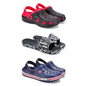 DRACKFOOT-Lightweight Classic Clogs || Sandals with Slider Adjustable Back Strap for Men-Combo(5)-3017-3103-3015-8 Blue