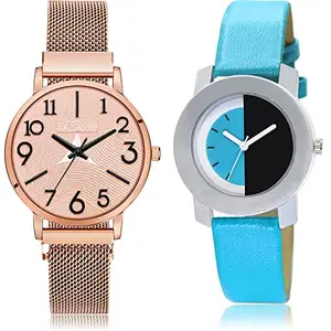 NEUTRON Designer Analog Rose Gold and Black Color Dial Women Watch - GM245-G274 (Pack of 2)