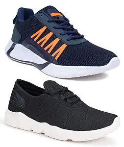 TYING Multicolor (1249-9312) Men's Casual Sports Running Shoes 9 UK (Set of 2 Pair)