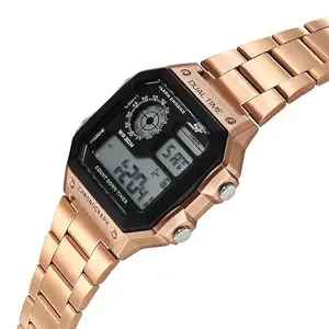 Sonata SF Hexa Metal Digital Digital Black Dial Stainless Steel Strap Watch for Unisex-77134PM04W/NT77134PM04W
