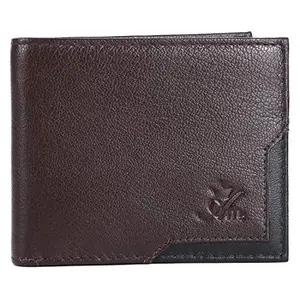 AM LEATHER Bifold Wallet Genuine Leather Men Wallet (Brown)