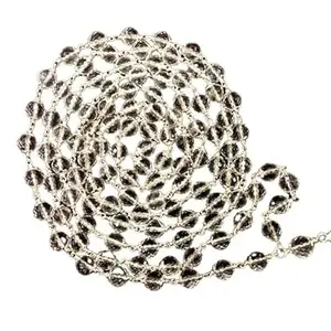 Venus Games Gallery Spatika Mala 108 Beads Original Certified By Lab 5mm Clear Quartz Crystal Diamond Cut Sfatic Stone Rosary/Transparent Sphatik Silver Mala For Men & Women क्रिस्टल स्फटिक माला