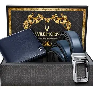 Wildhorn® Premium Leather Wallet & Premium Auto Lock Belt for Men | Combo Gift Set for Men | Ideal for Birthday, Anniversary & Festive Gifting