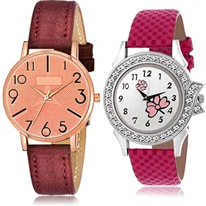 NEUTRON Heart Analog Orange and White Color Dial Women Watch - GW53-G128 (Pack of 2)