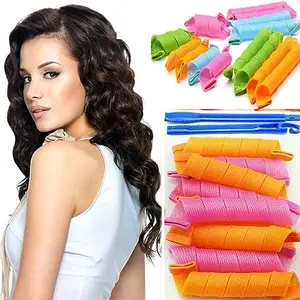 Raaya Hair Curlers Styling Kit Wave Style Hair Rollers No Heat Hair Curlers Spiral Curls with Styling Hooks for Women 18 Pcs