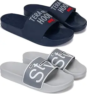 Bersache Chappal for Men | casual slippers,slides,water proof, for Men stylish |Perfect Filp-Flops for walking Slippers (Multicolour) (Pack Of 2) Combo(AL)-1588-1589