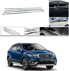 DS ENTERPRISE Lower Window Garnish Chrome for Maruti Suzuki S-Cross - Chrome Color (Pack of 4)
