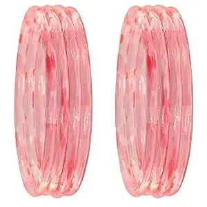 Glass Bangle Women's Designer Plain Glossy Glass Kada Set For Women With Diamond Cut Design | Fancy Designer Glass Bangles | Traditional Chudi| Stylish Glass Kada For Wedding - Set Of 8