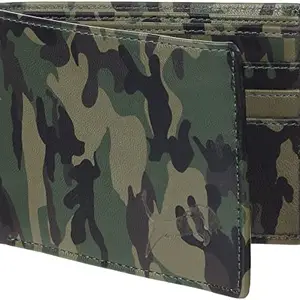WILD EDGE Camouflage Men's Genuine Leather Wallet with Snap Closure - Smart and Formal Handcrafted Wallet for Men