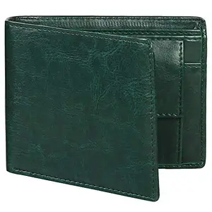 AURAKI Bi-Fold Vegan Leather Wallet for Men/Boys with Multiple Card Slots(Color-Green||ARK-WL-02)