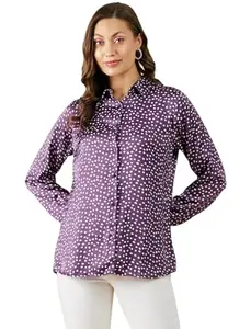 Trendy Solid Satin Shirt for Women| Satin Shirts for Women Stylish Western||Satin-Shirt-32-S