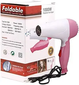 ADAKASI Mini Portable Hot Hair Dryer 1000W Travel Hair Dryers Small Foldable Blow Dryer Folding Hair Diffuser Blower-MULTI