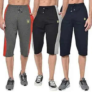 Mack Jonney Cotton Blended Regular Fit Three Fourth Capri for Men(Pack of 3)