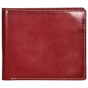 Leatherman Fashion LMN Women Casual Red Genuine Leather Regular Size Wallet (6 Card Slots)