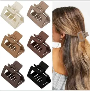 Clutcher for Women 6pc Set - Matte Solid Color PVC Clips | Vintage Minimalist Oblong Clasps | Fashion Accessories for Girls & Women Styling, Makeup & Bathing
