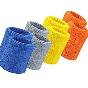 R-LON Wrist Band and for Sweat Men Sports Cotton (Pack of 8)